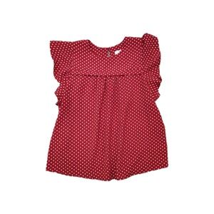 Monteau Los Angeles XL Red White Polka Dot‎ Flutter Sleeve Blouse